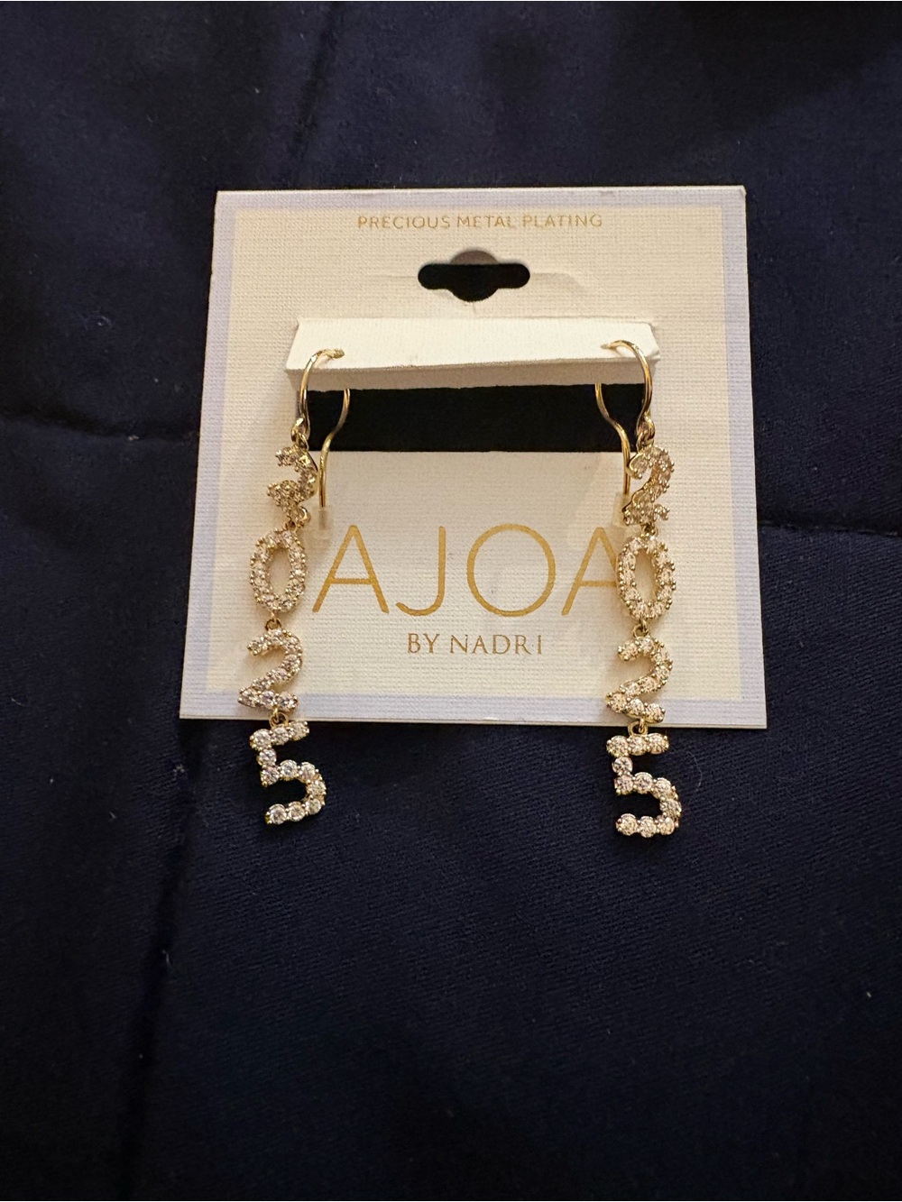 Nadri Gold Crystal Serpentine Drop Earrings